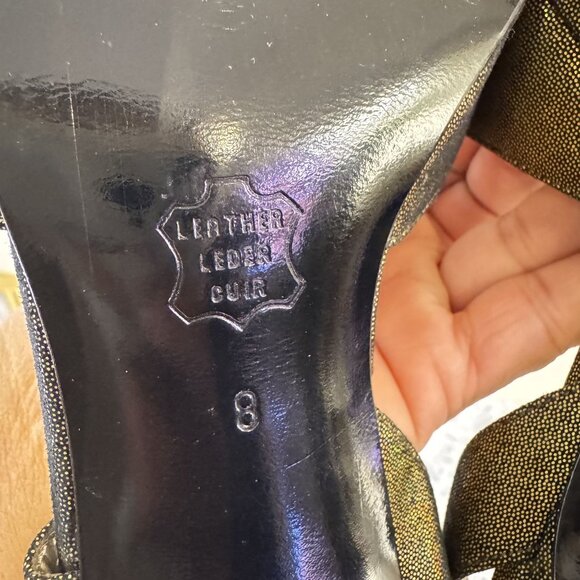 Charles Jourdan Women's Slingback Iridescent Bronze Open Toe Stiletto Heels 8 - Picture 6 of 7